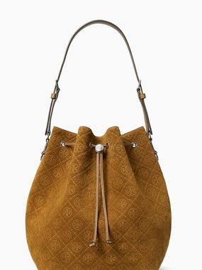 Tory Burch Suede Drawstring Hobo Bag